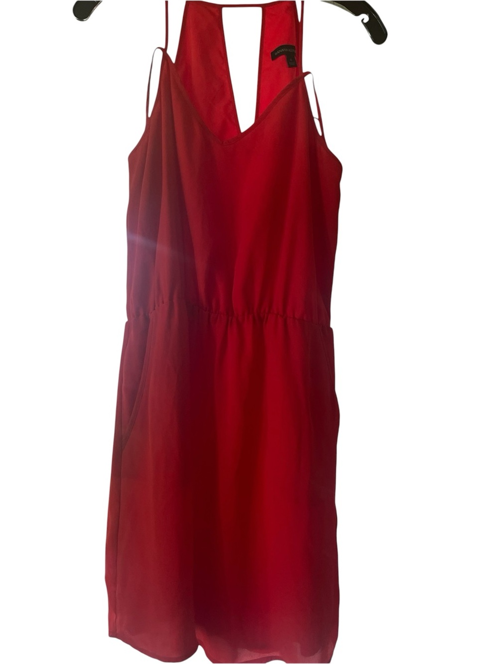 Banana Republic Sleeveless Red V-Neck Women's Dress